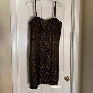 NWT black & gold dress with removable straps